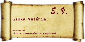 Sipka Valéria névjegykártya